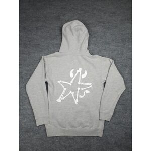 SYNICAL Hoodie Sweatshirt Men's 2XL Gray Spellout Graphic Star *NO DRAWSTRING*